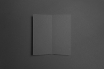 Black DL Bi-Fold / Half-Fold Brochure Mock-Up