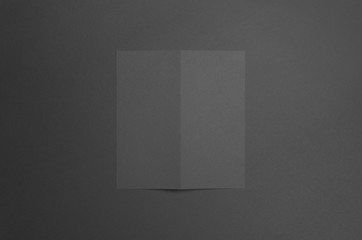 Black DL Bi-Fold / Half-Fold Brochure Mock-Up