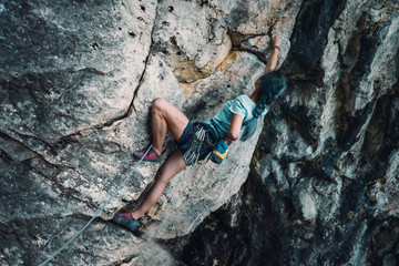 Climber with chalk magnesium