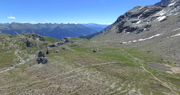 Aerial 4k - Passo di Campagneda - Confine Italo - Svizzero