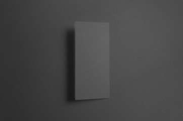 Black DL Bi-Fold / Half-Fold Brochure Mock-Up - Backside