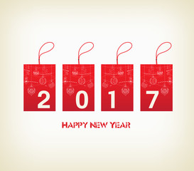 Happy New Year 2017 with ball ornament