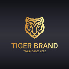 Tiger logo. Tiger head logo. Logo template suitable for businesses and product names. Easy to edit, change size, color and text. 