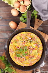 homemade omelet with ingredient