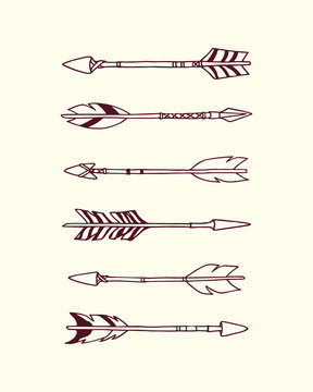 Hand drawn tribal arrows
