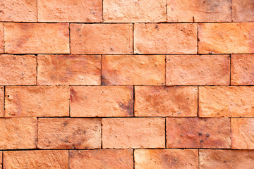 Background texture of the new red brick wall.