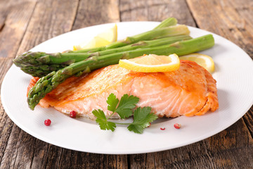 salmon fillet and asparagus