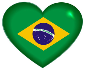 Heart shape Brazilian flag