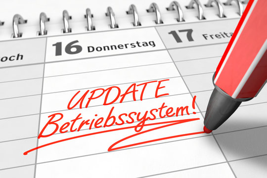 Termin f&uuml;r Betriebssystem-Update