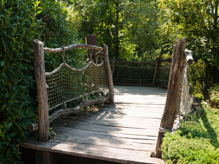 Garden wooden bridge