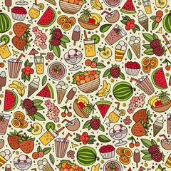 Cartoon summer time seamless pattern
