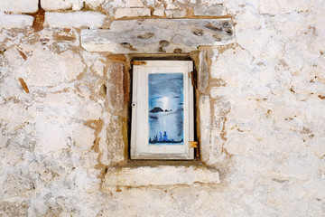 Fototapeta na wymiar Traditional Greek housing on the island of Corfu near Paleokastr