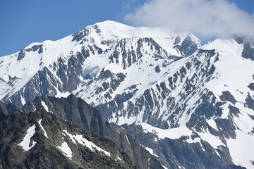 Obraz premium Massive of Mont Blanc from french site, the highest European mountain