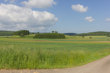 Idyllisches Landschaftspanorama, schwäbische Alb