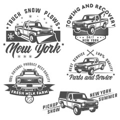 Set of truck and pickup for emlems and logo. © hadanello88
