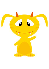 Obrazy na Plexi  Kreskówka żółty potwór telefon