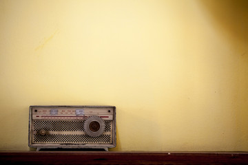 Old radio on table