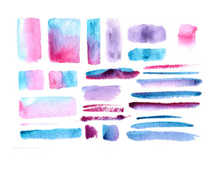 Pink and blue watercolor stains