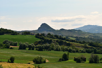 A spur of a rocky mountain, Valmarecchia, Italy