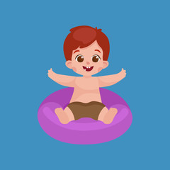 boy in swimsuit isolated, kids summer vacation