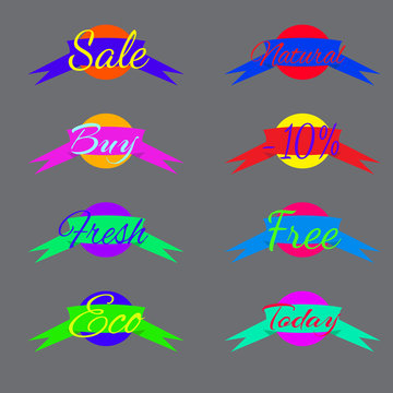 Sale tags label icon. Shopping banners set