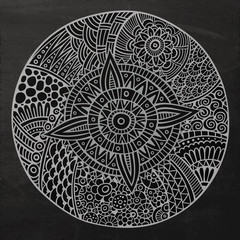 Vector chalkboard circle sketch background