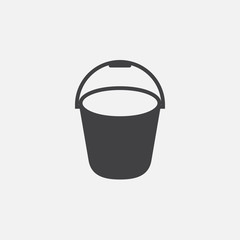 bucket icon vector, solid logo illustration, pictogram isolated on white - obrazy, fototapety, plakaty