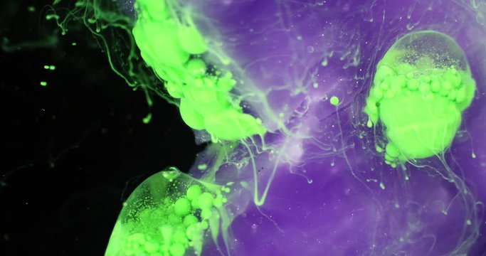 Abstract extrime macro composition of coloured liquids. 4k. Shot on RED.
