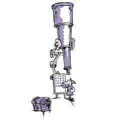 the astrologer looking through a telescope