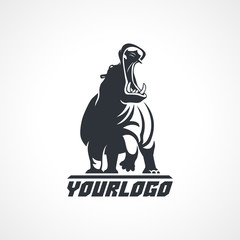hippopotamus  logo on white background