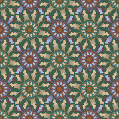 Mandala seamless pattern. Vintage. Hand drawn background. Islam, Arabic, Indian, ottoman motifs.