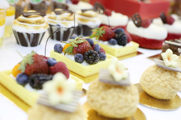 A variety of dessert