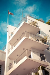 Fototapeta na wymiar Example of typical retro Art Deco style architecture seen in South Beach, Miami