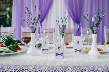 wedding tables set for fine dining or another catered event
