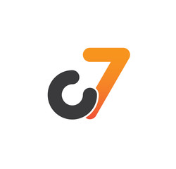 c7 logo initial grey and orange