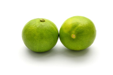 close up fresh lime isolated on white background