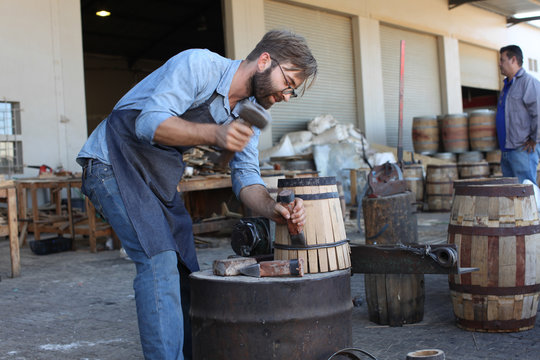 South Africa, Cape Town, cooperage, cooper and wine barrel