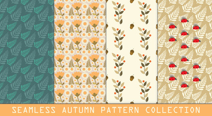 seamless autumn pattern collection