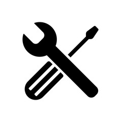 Setting black icon on white background, vector illustration