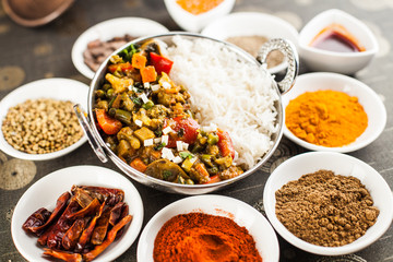 Curry with basmati rice