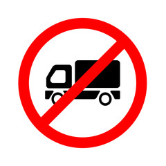 No truck or no parking sign on white background