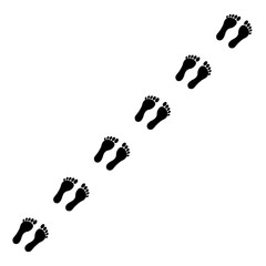 Footprints vector icon on grey background, vector illustration