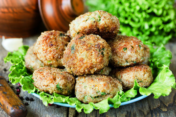 Homemade meat cutlets, delicious baked pork cutlets