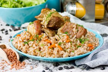 Pilaf with lamb
