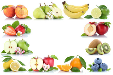 Früchte Obst Apfel Orange Rahmen Textfreiraum Copyspace