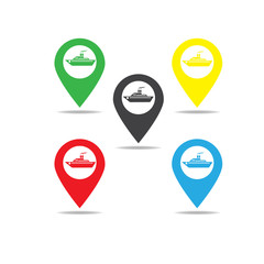 Map pin for ship port location
