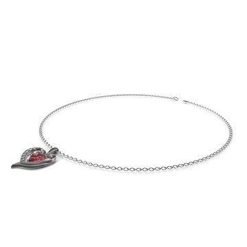 Silver heart pendant isolated on white 3D Illustration