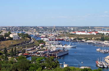 Fototapeta na wymiar In the port of Sevastopol