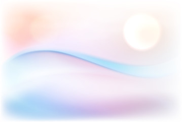 Water wave in sunset time