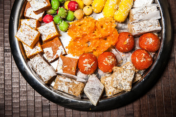 assorted delicious indian sweets